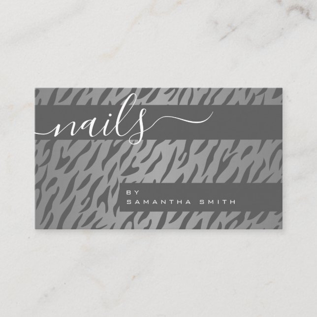 Zebra Stripes Animal Print Muster Elegant Stilvoll Visitenkarte (Vorderseite)