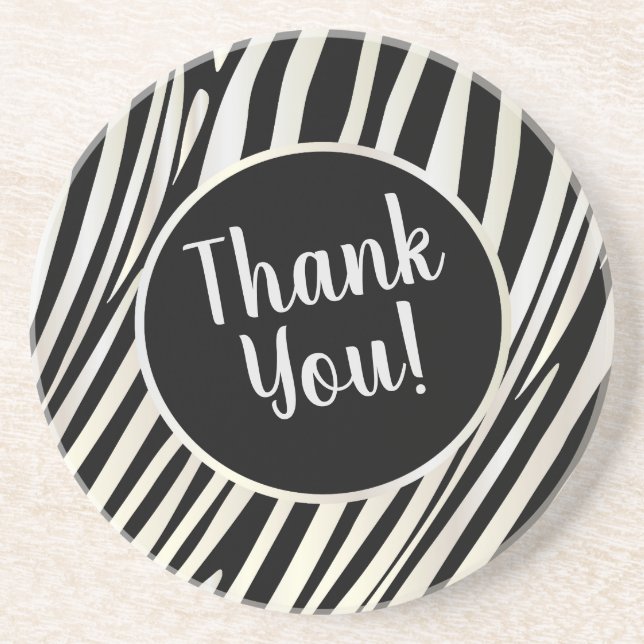 Zebra Stripes Black & Whit Muster Trenddesign Getränkeuntersetzer (Vorne)