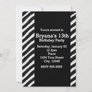 Zebra Stripes Chic Birthday Glam Party Einladungen