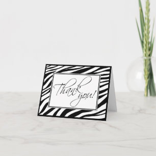 Zebra Stripes Custom Thank You Card Dankeskarte