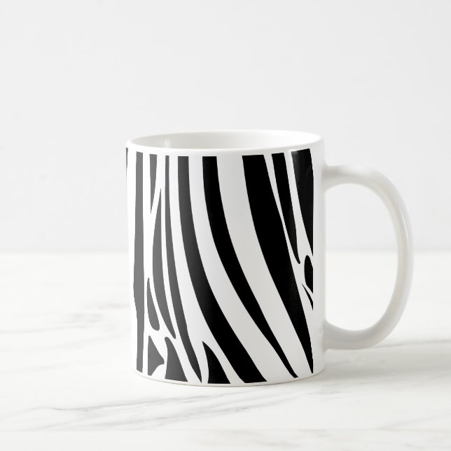 Zebra Stripes Dschungel-Schwarzweiss-Muster Kaffeetasse (Rechts)