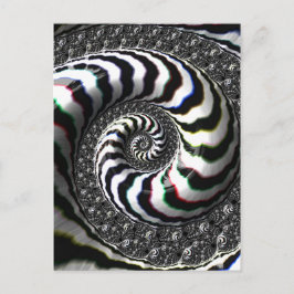 Zebra Stripes Fraktal-gewundenes Muster Postkarte