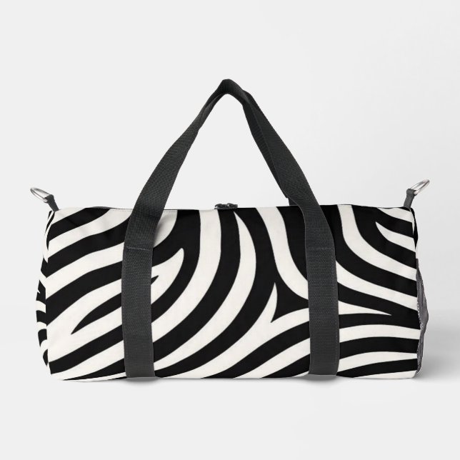 Zebra Stripes Moderne Printmedien Duffle Bag (Vorderseite)