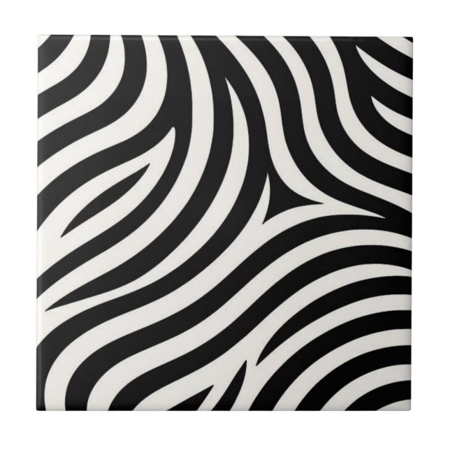 Zebra Stripes Moderne Printmedien Fliese (Vorderseite)