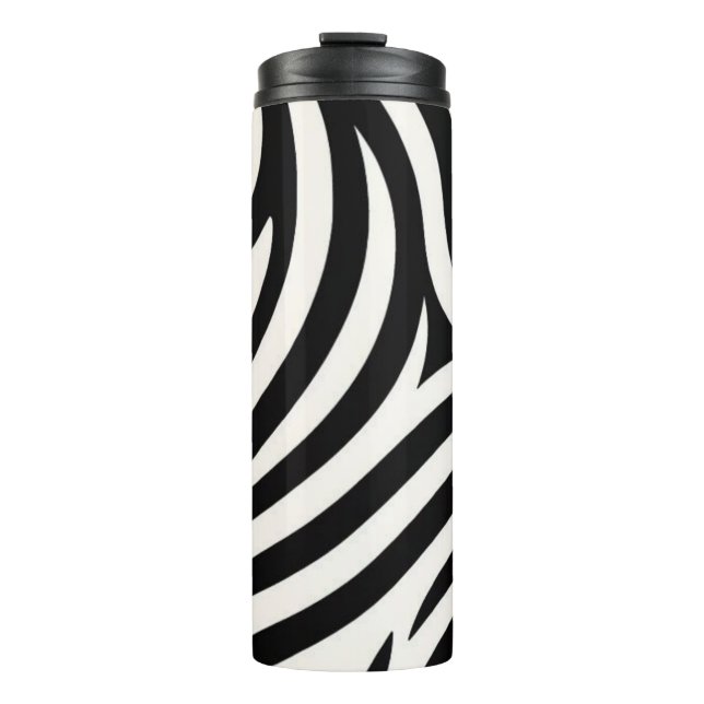 Zebra Stripes Moderne Printmedien Thermosbecher (Vorderseite)