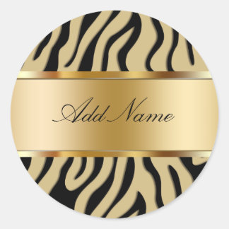 Zebra Stripes Monogram Aufkleber Etiketten