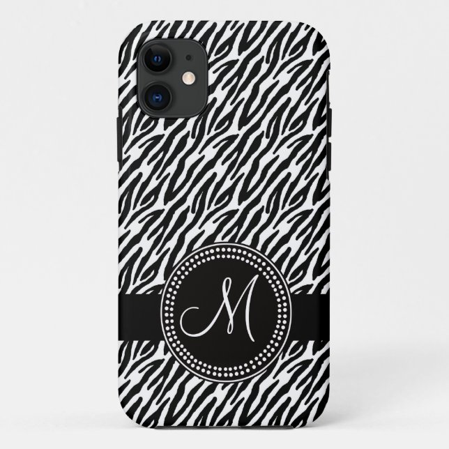 Zebra Stripes Monogramm iPhone 5 Case-Mate Hülle (Rückseite)