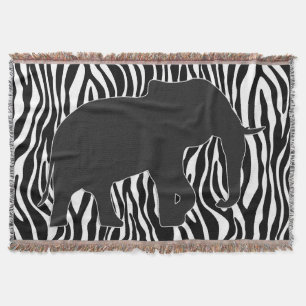 Zebra Stripes Muster mit Elephant + Ihre Ideen Decke