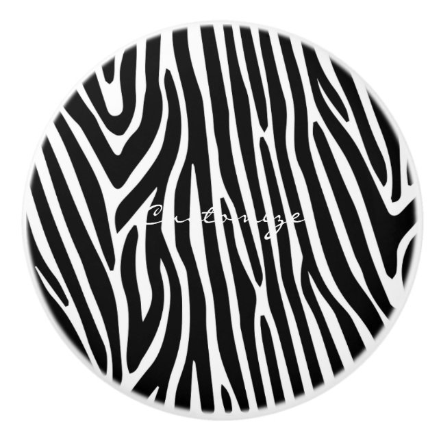 Zebra Stripes Muster Thunder_Cove Keramikknauf (Vorderseite)