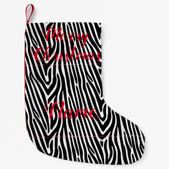 Zebra Stripes Muster Thunder_Cove Kleiner Weihnachtsstrumpf (Vorderseite)