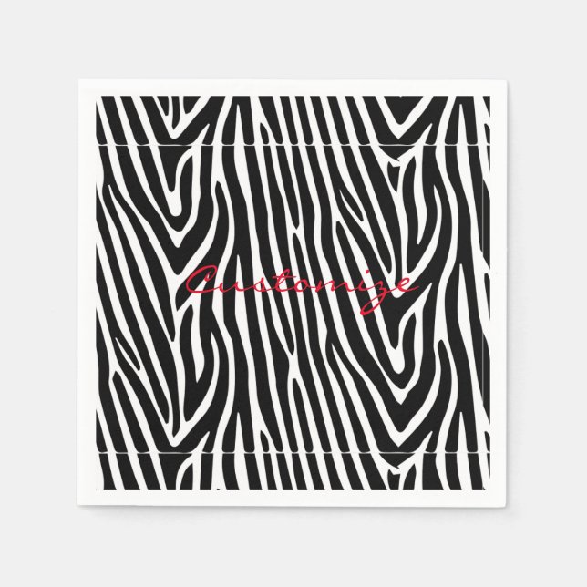 Zebra Stripes Muster Thunder_Cove Serviette (Vorderseite)