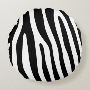 Zebra stripes Musterschwarzes u. -WEISS + Ihre Rundes Kissen