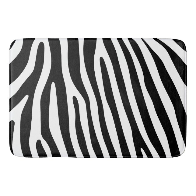 Zebra stripes pattern black & white + your ideas badematte (Vorderseite)