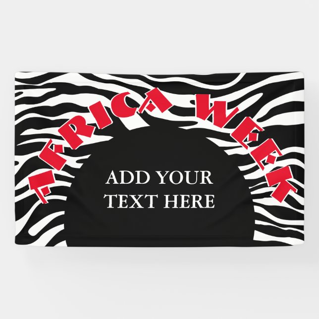 Zebra stripes pattern black & white + your ideas banner (Horizontal)