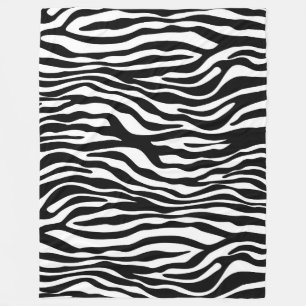 Zebra stripes pattern black & white + your ideas fleecedecke