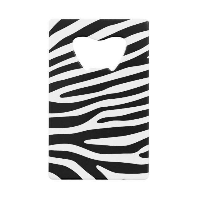 Zebra stripes pattern black & white + your ideas kreditkartenflaschenöffner (Vorderseite)