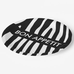 Zebra stripes pattern black & white + your ideas pappteller