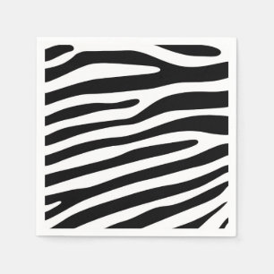 Zebra stripes pattern black & white + your ideas serviette