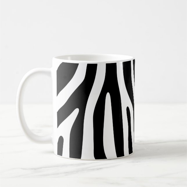 Zebra stripes pattern black & white + your ideas tasse (Links)