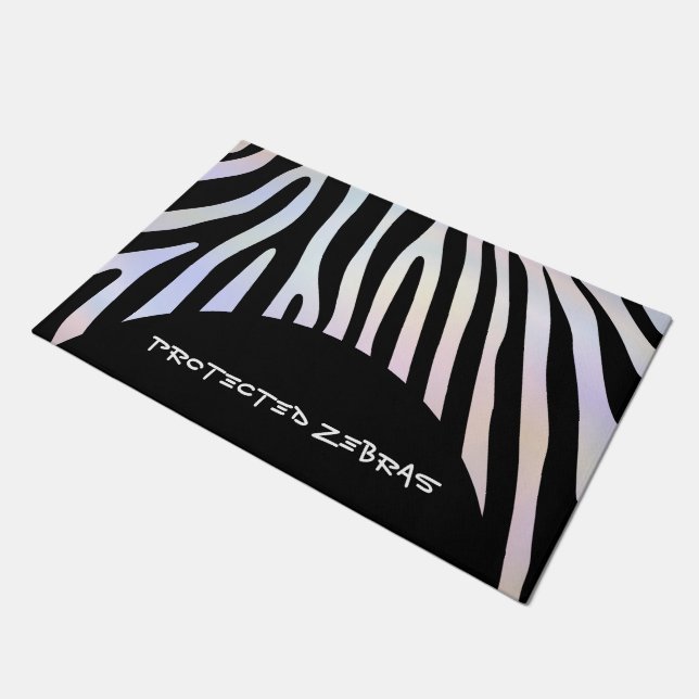 Zebra stripes pattern + your background & ideas fußmatte (Schrägansicht)