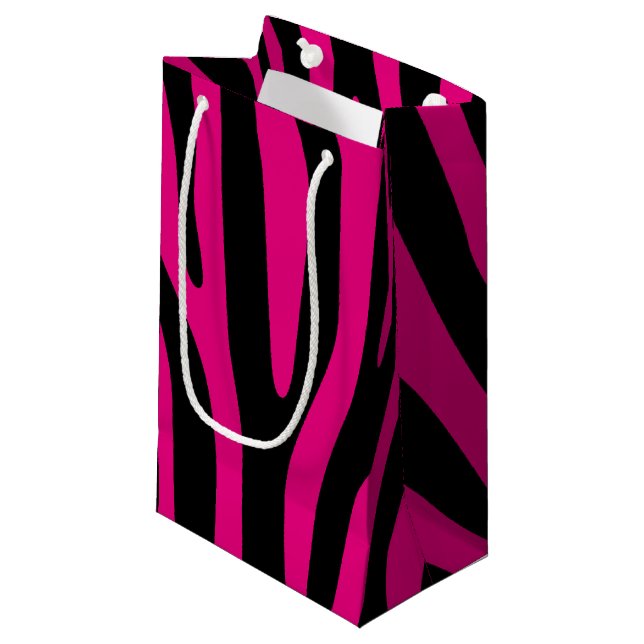 Zebra stripes pattern + your background & ideas kleine geschenktüte (Vorderseite Schrägansicht)