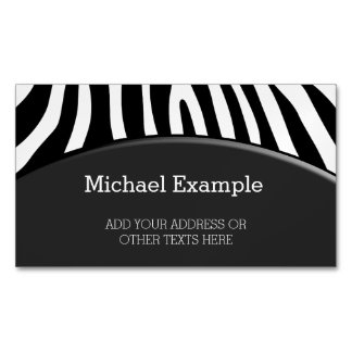 Zebra stripes pattern + your background & ideas magnetische visitenkarte