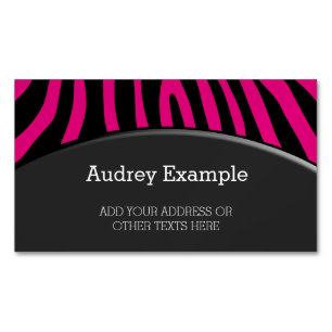 Zebra stripes pattern + your background & ideas magnetische visitenkarte
