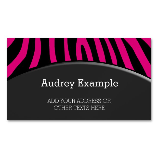 Zebra stripes pattern + your background & ideas magnetische visitenkarte (Vorderseite)
