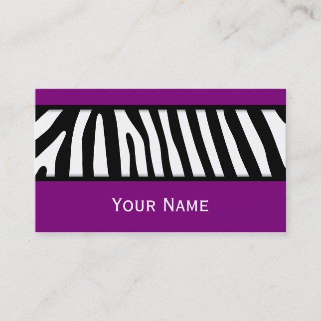 Zebra stripes pattern + your background & ideas visitenkarte (Vorderseite)