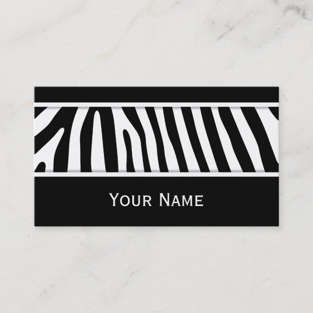 Zebra stripes pattern + your background & ideas visitenkarte (Vorderseite)