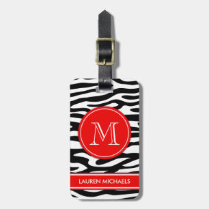 Zebra stripes personalisiert name monogram gepäckanhänger