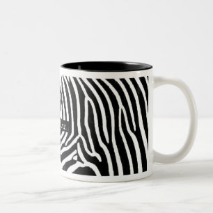 Zebra Stripes personalisiertes mit Namen Zweifarbige Tasse