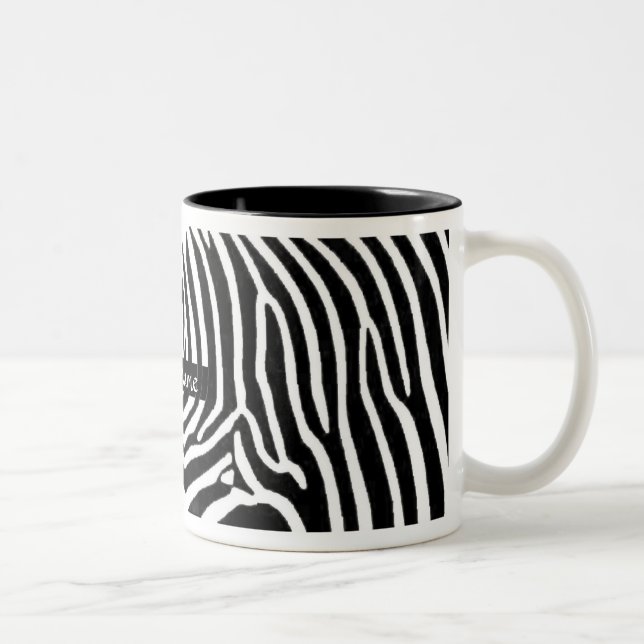 Zebra Stripes personalisiertes mit Namen Zweifarbige Tasse (Rechts)