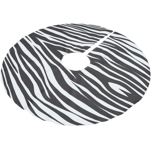 Zebra Stripes Print Polyester Weihnachtsbaumdecke (Schrägansicht)