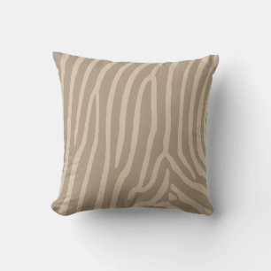 Zebra Stripes Tan und Cream Kissen