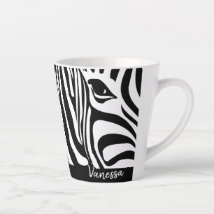 Zebra Strips Tierbild mit Namen Milchtasse