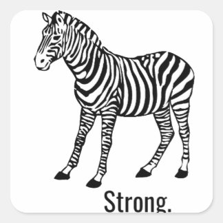 Zebra Strong Quadratischer Aufkleber