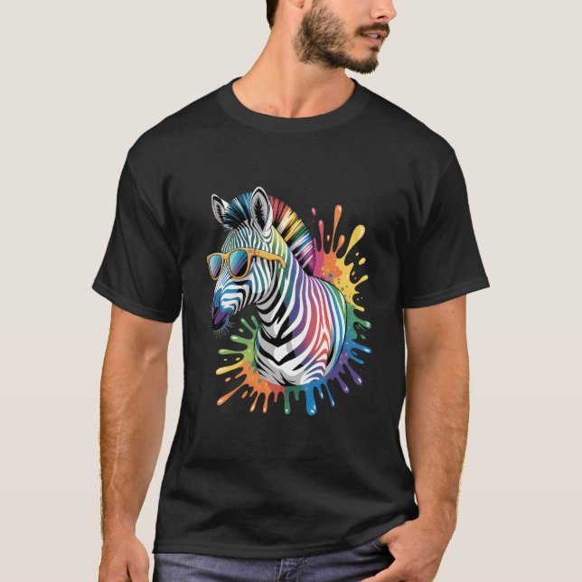 Zebra Sunglasses Artwork African Animal Lover Safa T-Shirt (Vorderseite)