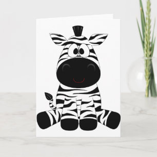 Zebra Süße Tier Stripes Jungle Safari Whimsical Dankeskarte
