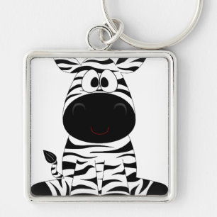 Zebra Süße Tier Stripes Jungle Safari Whimsical Schlüsselanhänger