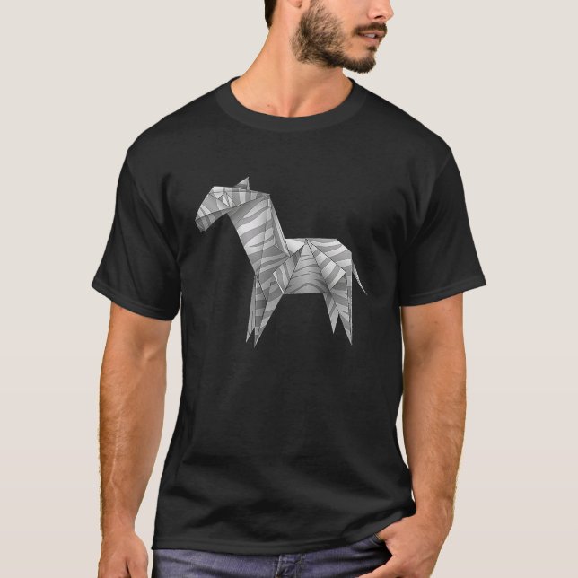 Zebra  Süßes Origami-Zebra T-Shirt (Vorderseite)
