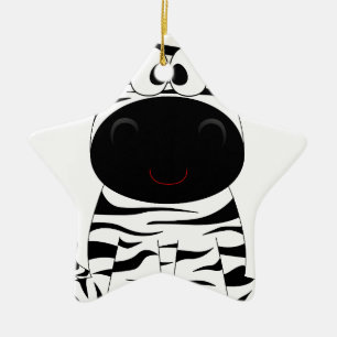 Zebra Süßes Tier Streifen Dschungel Safari Whimsic Keramikornament