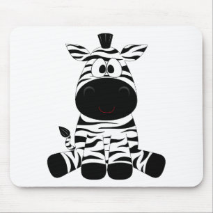 Zebra Süßes Tier Streifen Dschungel Safari Whimsic Mousepad