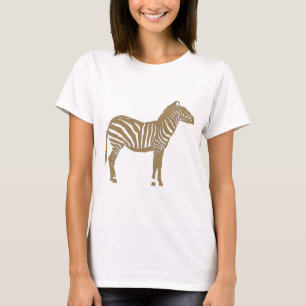 Zebra - Taupe Tan und White T-Shirt