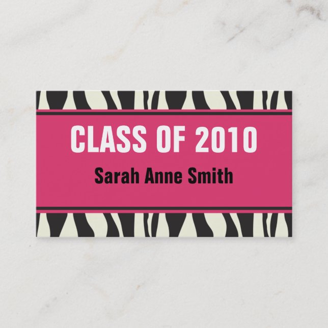 Zebra Telefonnummerkarte (Vorderseite)