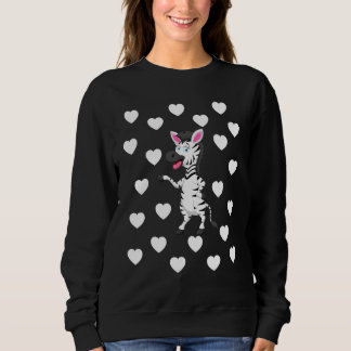 Zebra-Thema Baby-Junge Blaues Kinderzimmer Herz-De Sweatshirt