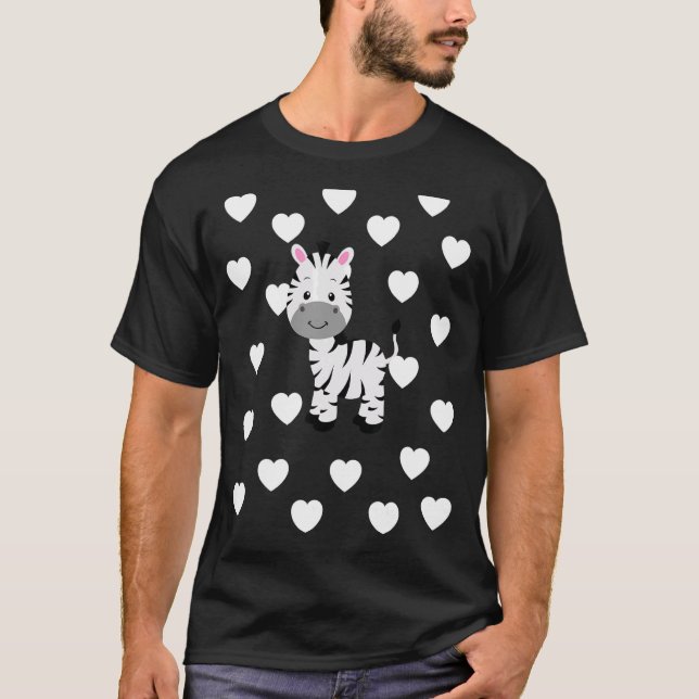 Zebra Theme Baby Gender Neutral Nursery Room Heart T-Shirt (Vorderseite)