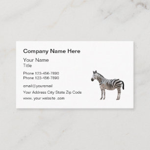 Zebra Theme Business-Logo-Visitenkarte Visitenkarte