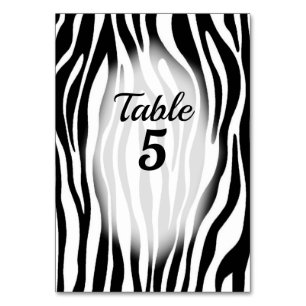 Zebra Theme Table Numbers Tischnummer