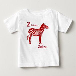 Zebra - tiefrot und weiß baby t-shirt